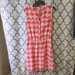 Merona Coral and White Geometric Mini Dress